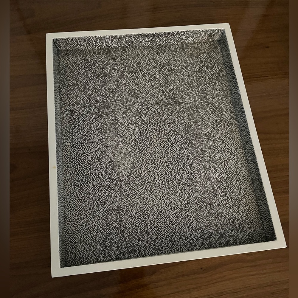 Crate and Barrel Faux Shagreen Tray